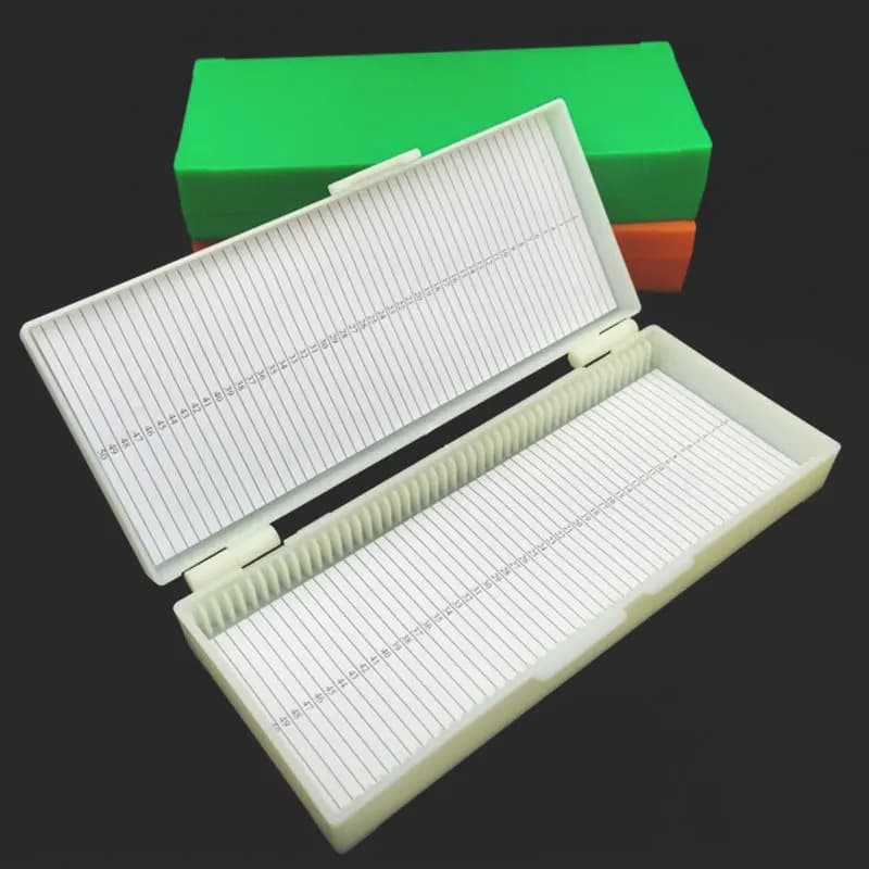 6pcs Plastic Microscope Slides Box Slides Storage Holder Case can store 50 pcs slides