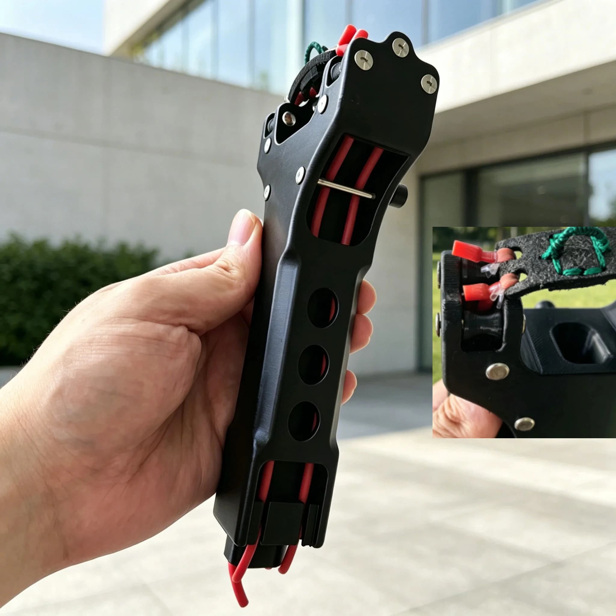 3D Printed Automatic Rapid Fire Slingshot with Rubber Band Clip Portable Outdoor Tool Parts