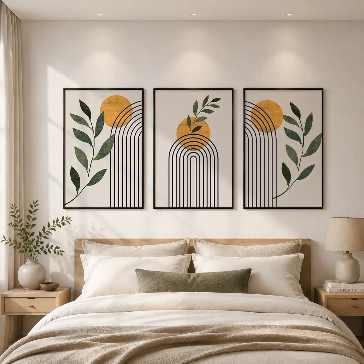 Abstract Wall Art Nordic Boho Canvas Painting Nordic Style Poster Prints for Bedroom Living Room Wall Decor