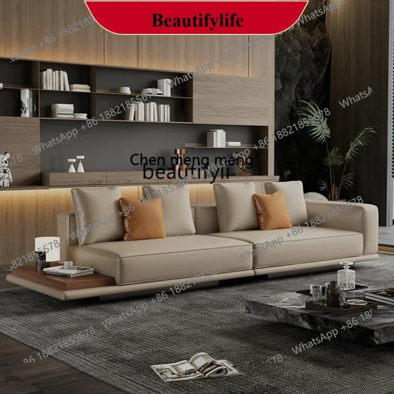z183 Leather sofa special-shaped modern light luxury large flat-floor large-apartment sofa
