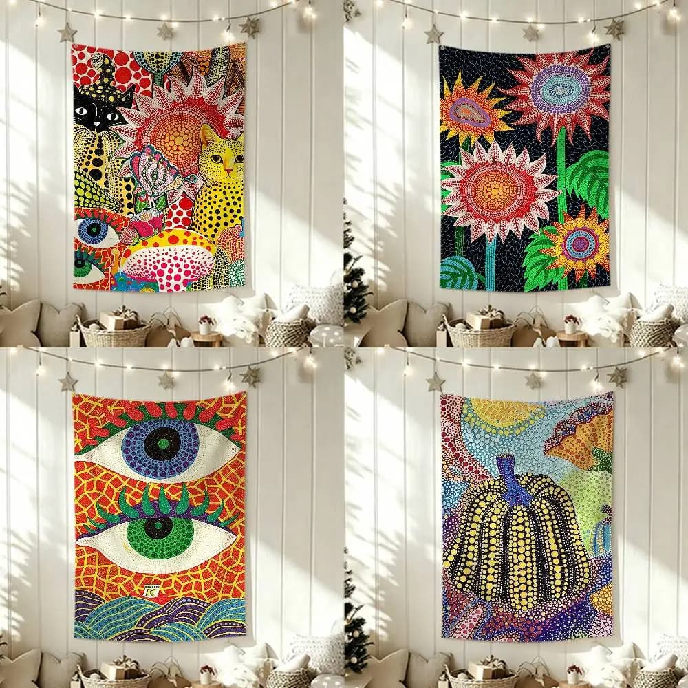 Funny Y-Yayoi K-Kusama Funny Flags for Bedrooms Home Decor Items Outdoor Decors Garage Decoration Flaga