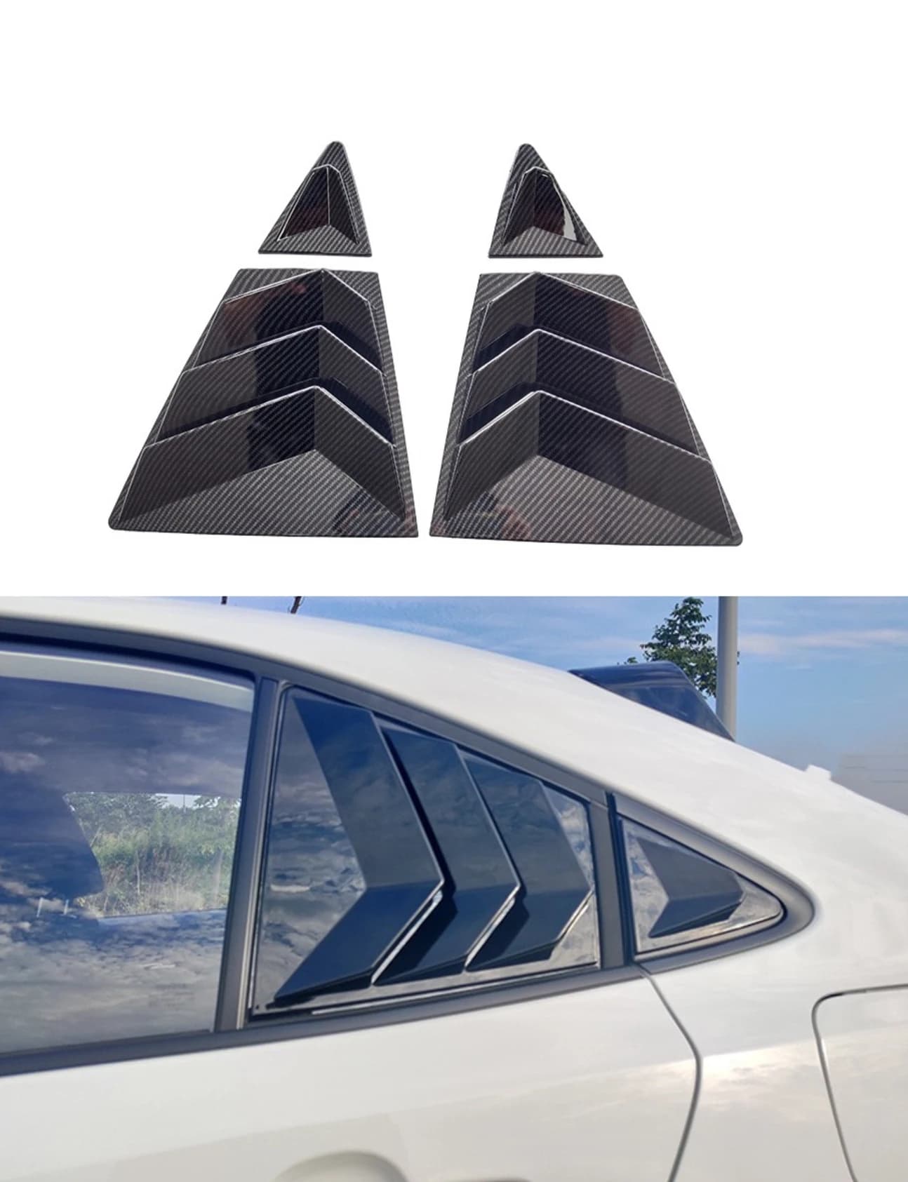 Rear Side Vent Window Scoop Louver Trim Cover Fit  For Toyota Corolla Sedan 2019 2020 2021 2022 2023   Auto Accessories