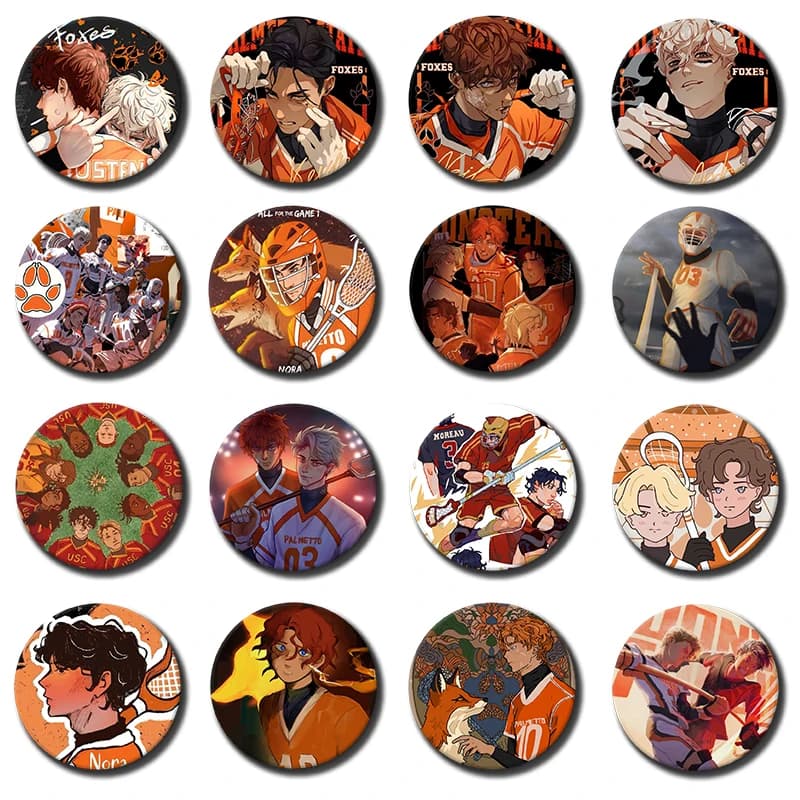 The Foxhole Court Coin Badges Custom Cartoon Neil Josten Round Brooch on Backpack Cosplay Lapel Pins Jewelry Accessories Gift