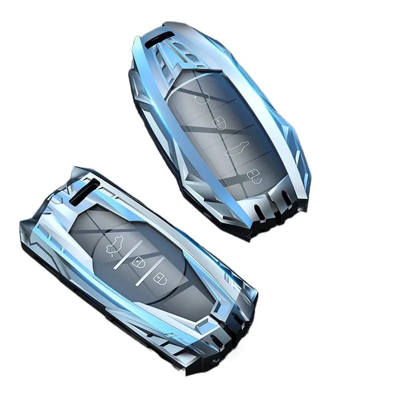 Premium Zinc Alloy Armor Key Case Cover for Chery Tiggo 8 Plus 2021/Arrizo 5 Plus - Protective Armor Shell Key Bag Chain