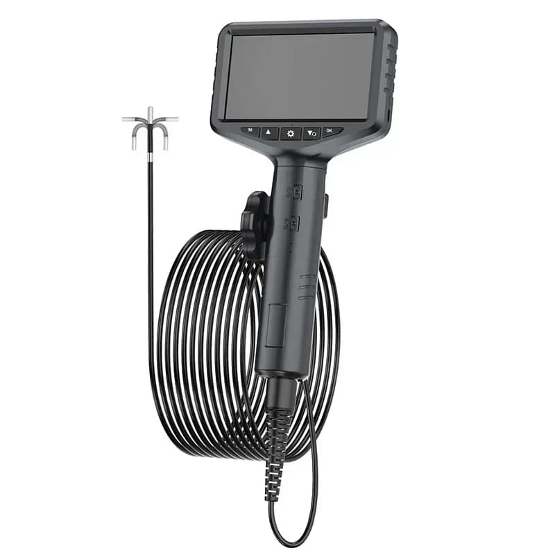 3.9mm Articulating Borescope 2 Way 180 Degree Steering Industrial Endoscope 5" Screen Waterproof IP67 Video Lens For Car Sewer