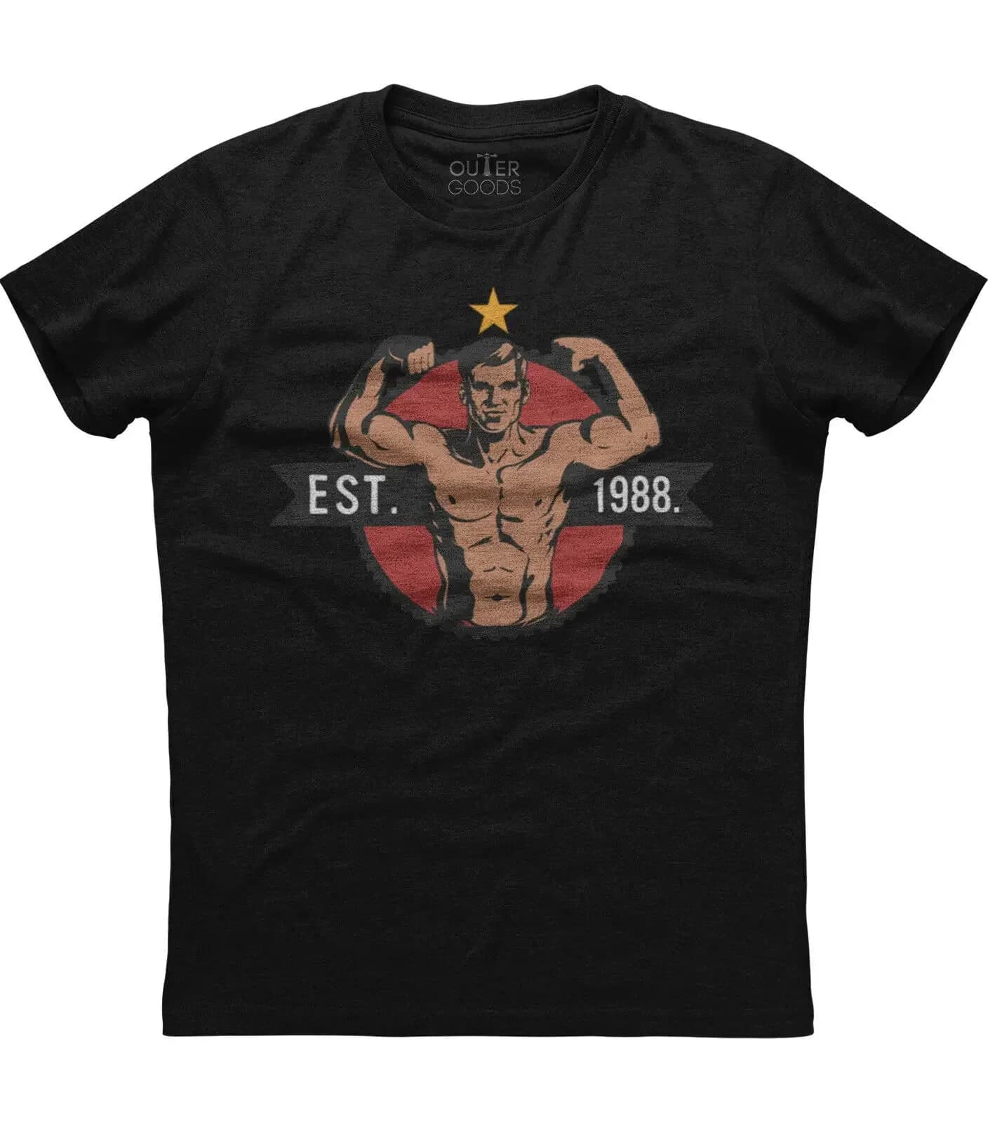 Est 1988 Physical Fitness Designed Mens Short Sleeve New Cotton Black T-shirt