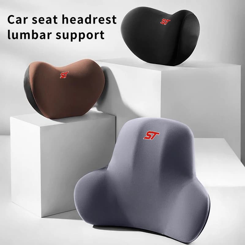 Car Accessories Headrest U-shaped Neck Pillow Lumbar Support For Ford ST Racing RS S Mustang Kuga Fiesta Fusion Mondeo Edge Focu