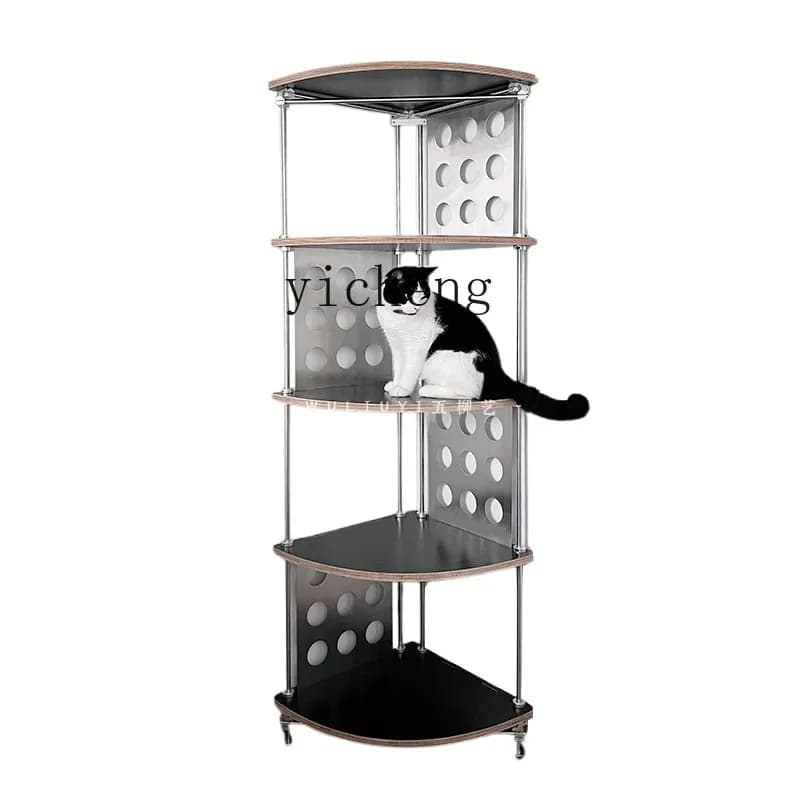 Vintage Style Ocean Board Bookshelf Simple Storage Rack Acrylic Board Organizer Stainless Steel Storage Rack