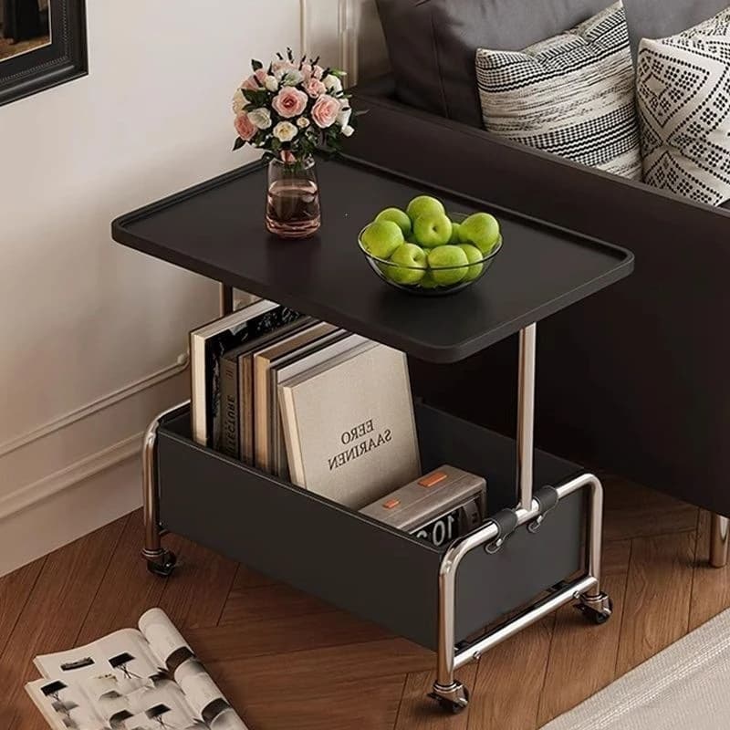 Creative Side Table Movable Coffee Table Modern Simple Sofa Side Cabinet Living Room Cart Shelf Small Table with Wheels