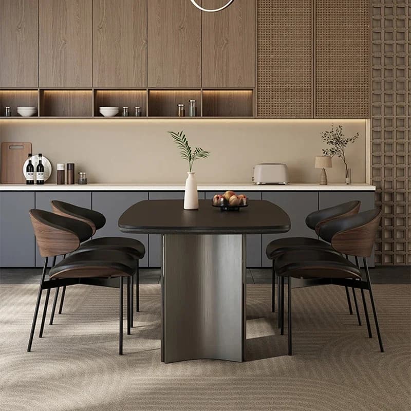 Modern Rectangle Dining Table Make Up Luxury Nordic Vintage Dining Table Black Fashion Muebles De Cocina Kitchen Furniture