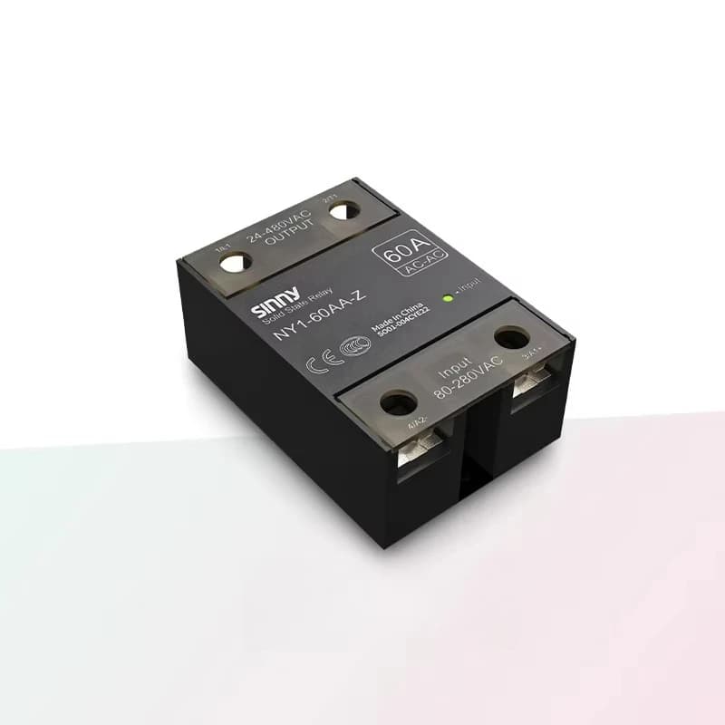 2PCS NY1 Solid State Relay SSR-60AA Single Phase 60A Temperature Control Input 80~280VDC Load 24-480VAC AC Solid State Relays