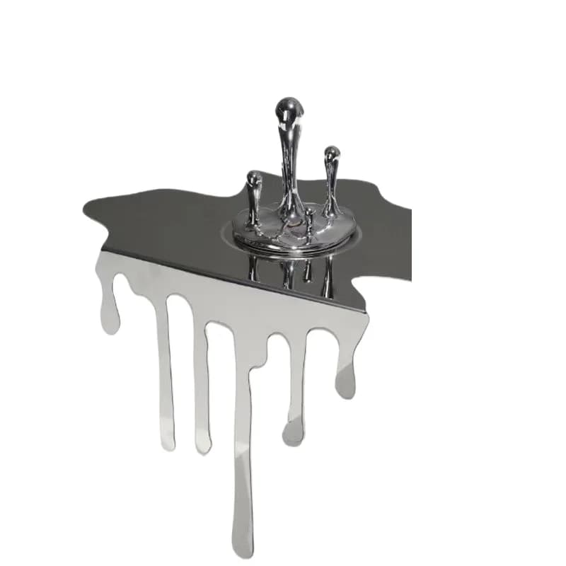 Simple light luxury silver metal tray ornament, living room TV cabinet pendant, model room soft decoration handicrafts