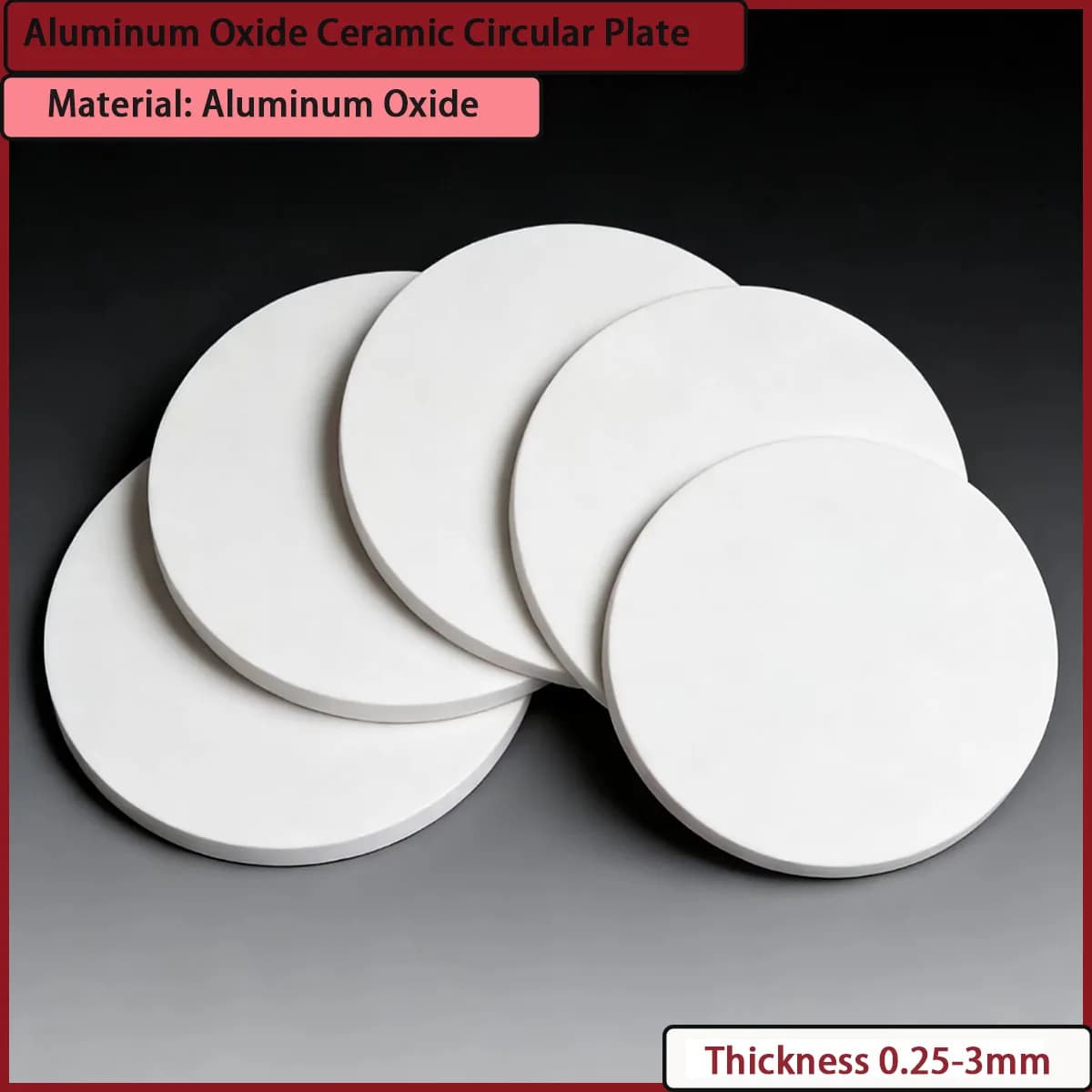 0.25-3mm Thick Alumina Ceramic Circular Plate Applied in Fields Such as Electronics, Machinery, and Chemical Engineering