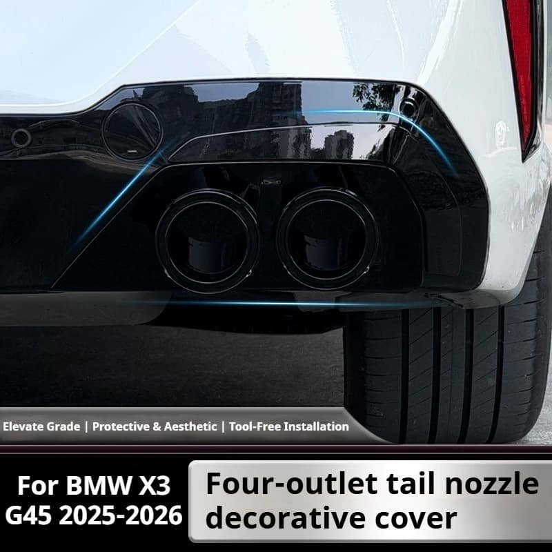 For  BMW X3 G45 2025-2026 Car Four tail cap decorations for the Black Warrior tail mouth cover blackened accessories supplies