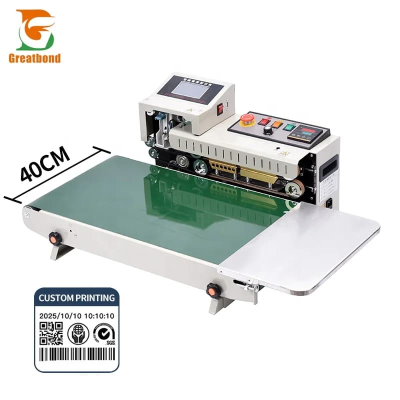 Factory Wholesale 40cm Wider Printing Paper Plastic Bag Packaging Coffee Food Snack Tea Electric Desktop Inkjet Sealing Machine