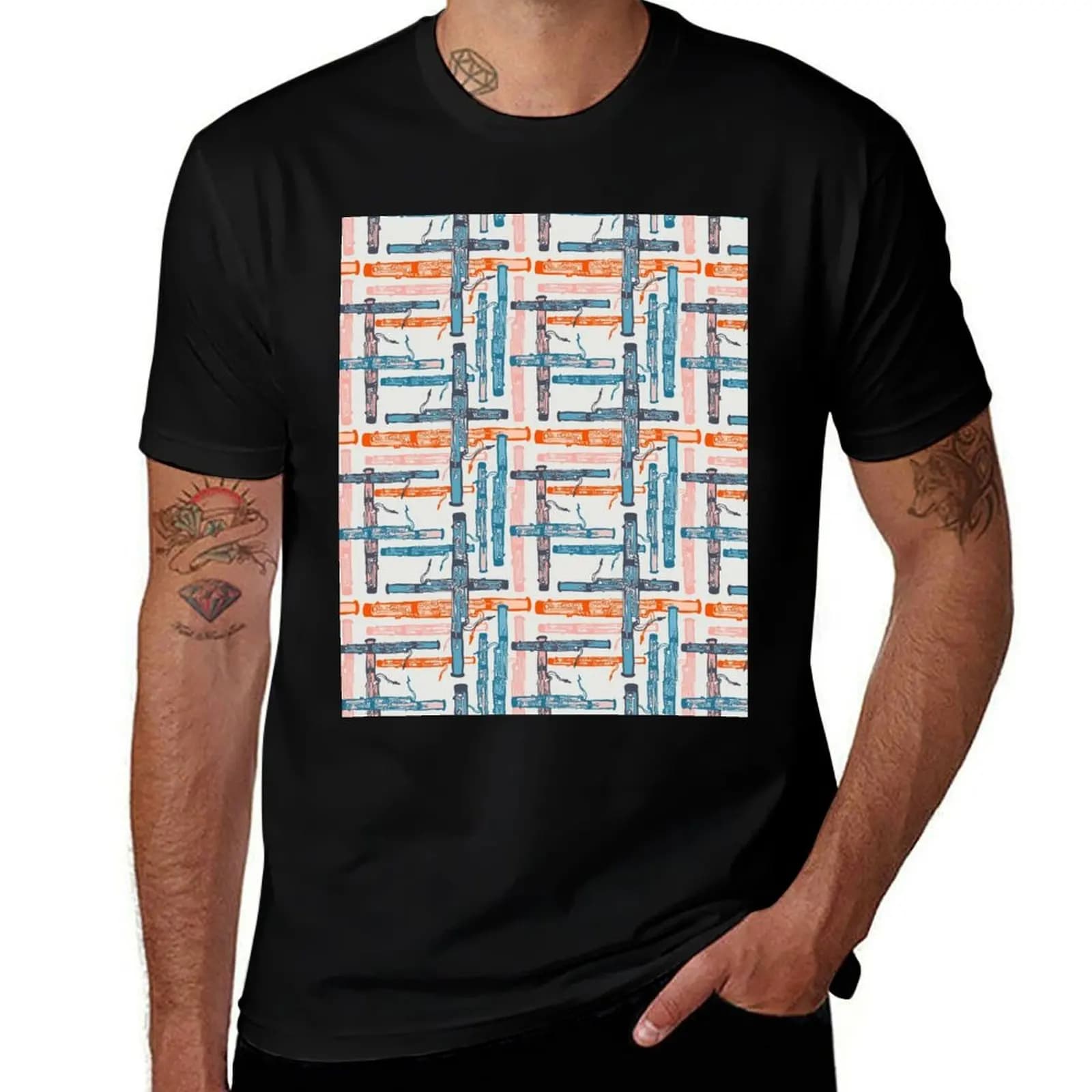 Bassoon Junction in Vintage Colours T-Shirt t shirts for man cotton soft T-Shirt