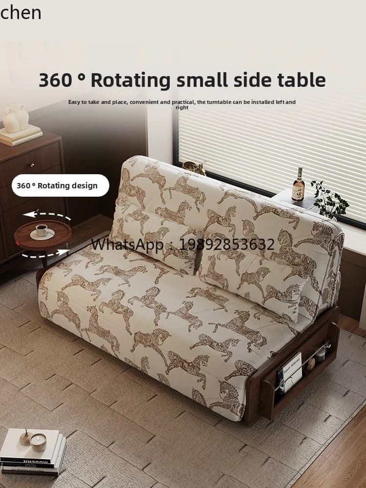 sofa bed multi-functional small apartment study retro telescopic bed folding dual-purpose Internet celebrity
