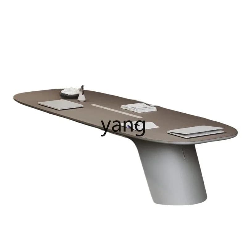 LTT oval conference table light luxury high-end office business company meeting thickened large desk