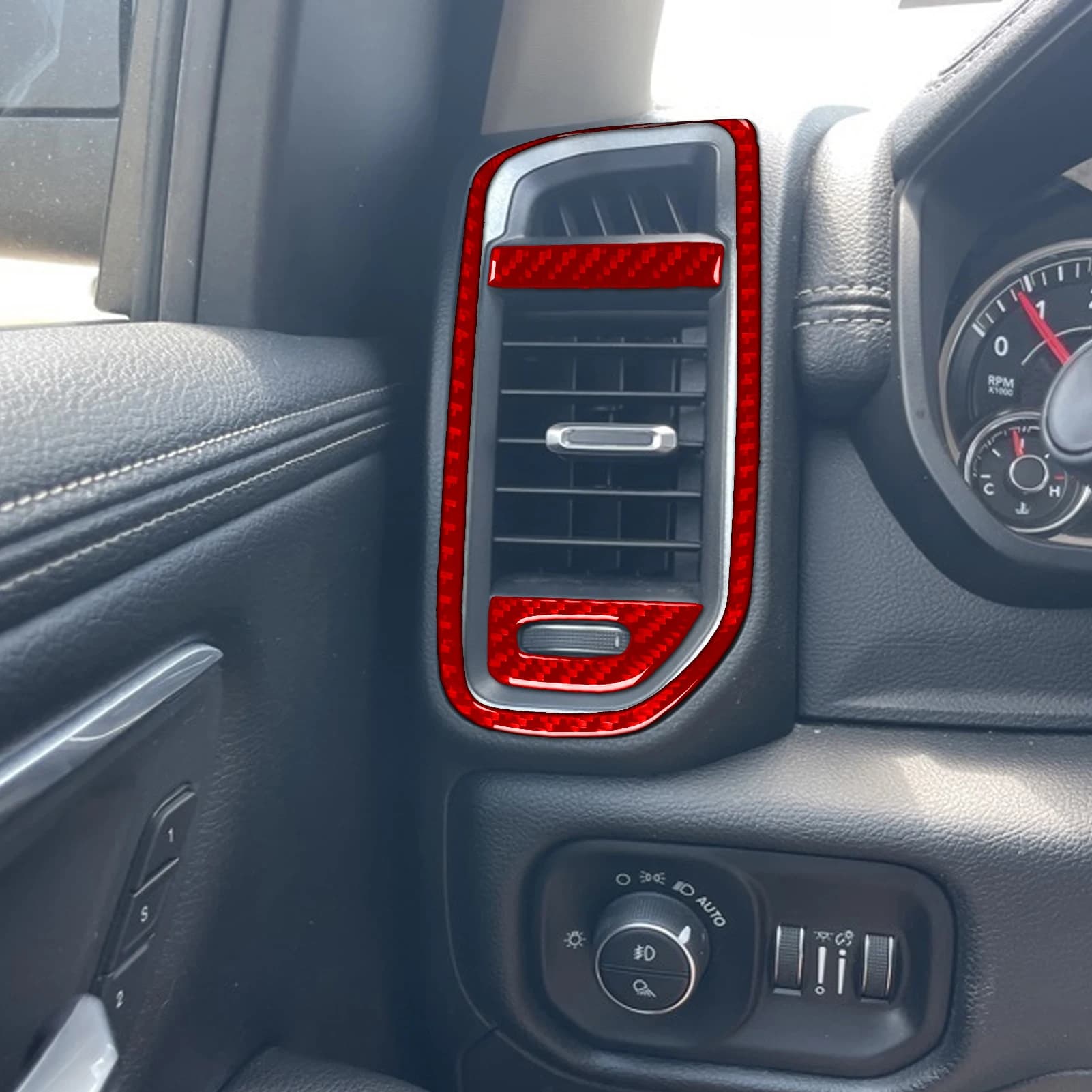 For Dodge Ram 1500 2500 3500 2019-2023 Carbon Fiber Air Vents on Both Sides Car Accessories Modification Decorations Stickers