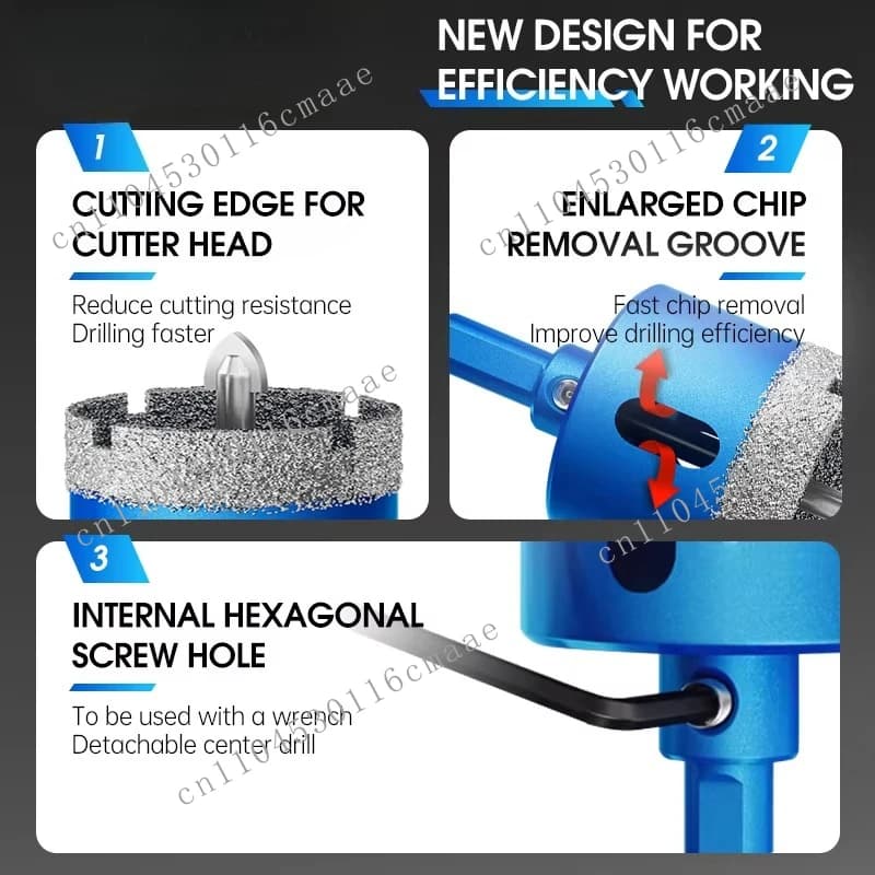 8pcs Set Positioning Drill Diamond Coated Core Drill Bit Hole Saw Cutter for Marble Glass Tie Granite