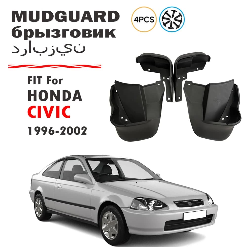 FOR Civic 4dr Sedan 1996-2002 Mudflaps Guard Splash Mudguards Fender Mud Flap Car Accessories Auto Styline Front Rear 4pcs