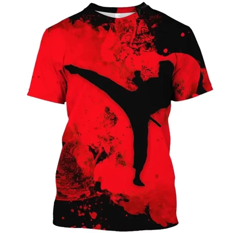 2026 Japanese Karate Themed 3D Printed Men's Short Sleeve T-Shirt for Sports Use Featuring Breathable Fabric Comfortable Fit