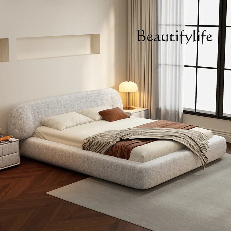 BJ Wedding Comfortable Beds Aesthetics Double European Storage Modern Beds Cream Designer Minimalist Wood Cama Casal Furniture