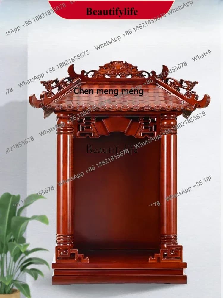 z183  Solid Wood Buddha Shrine Home Wall-Mounted God of Wealth Worship Table Shrine Worship Table Guanyin Supply Position