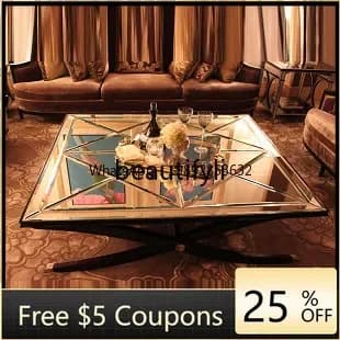 FF Glass coffee table post-modern square table