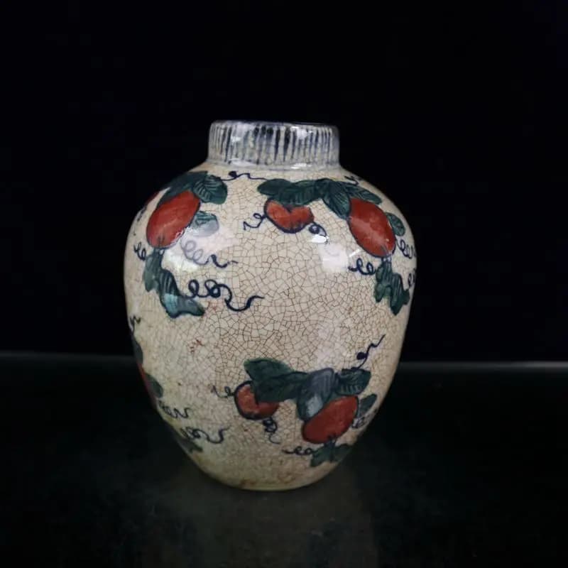 6.3" Collect Chinese Blue-and-white Porcelain Hacking Fruitage Jujube Lid Pot