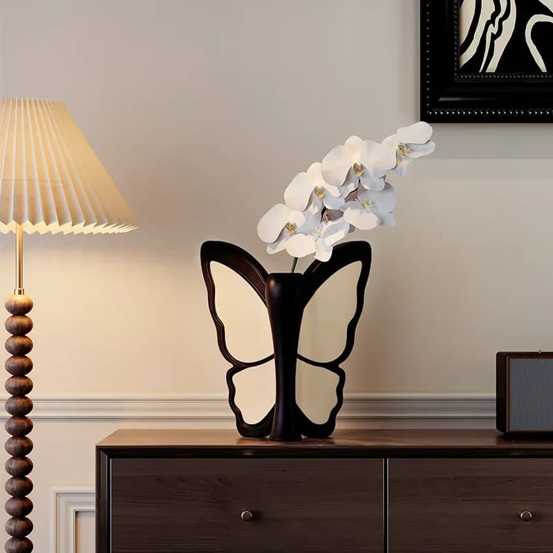 French 3D Vivid Butterfly Vase,Light Luxury High-end Living Room Desktop Decoration,Scene Decoration Home Ornaments