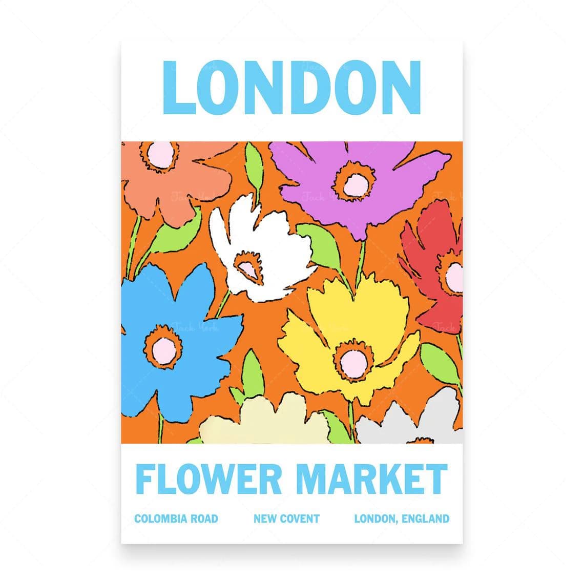 London Flower Market Poster / Art Print