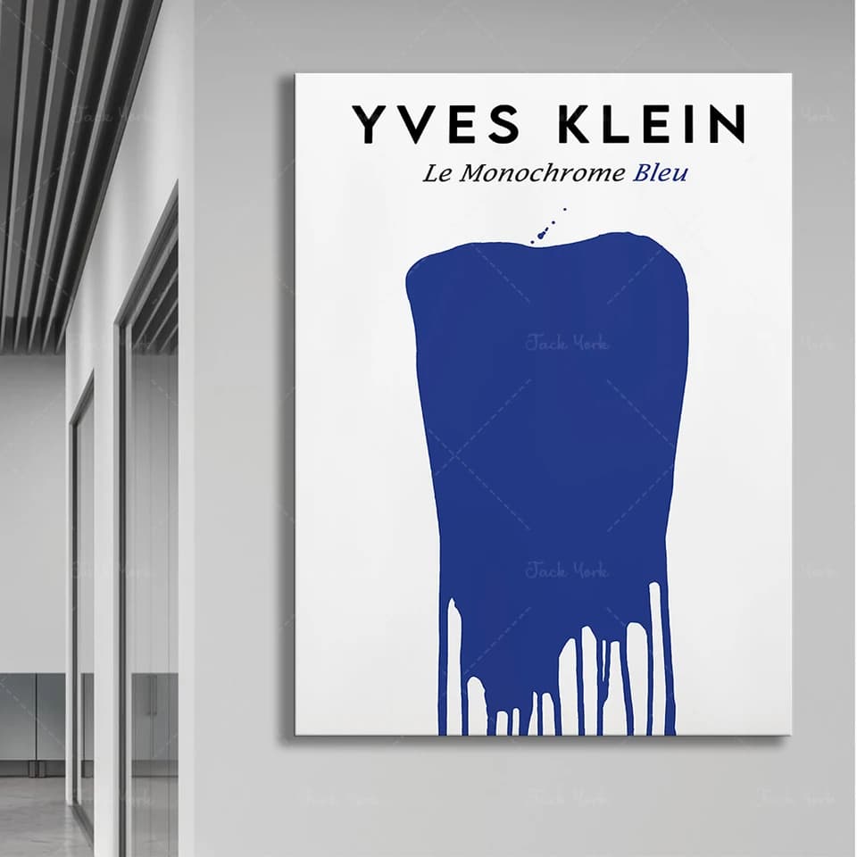 Klein Blue Art Yves Klein Le Monochrome Exhibition Poster French Modern Art Printable High Quality Art