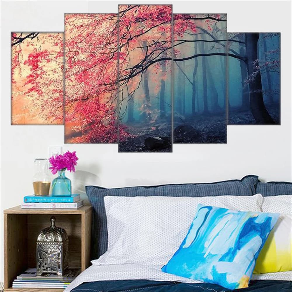 Wall Art Canvas Landscape Cherry Blossom Tree Poster Painting Modern Decor For Living Room Picture Print Bedroom Home Decoration