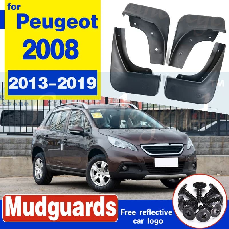 Car Mud Flaps For Peugeot 2008 SUV 2013-2019 2014 2015 2016 Mudflaps Splash Guards Mud Flap Mudguard Fender Front Rear Molded