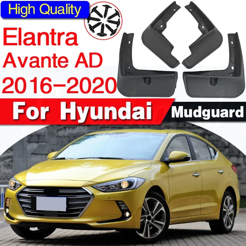 Set Molded Mud Flaps For Hyundai Elantra Avante AD 2016 - 2020 Sedan Mudflaps Splash Guards Mudguards Fender Front Rear 2017