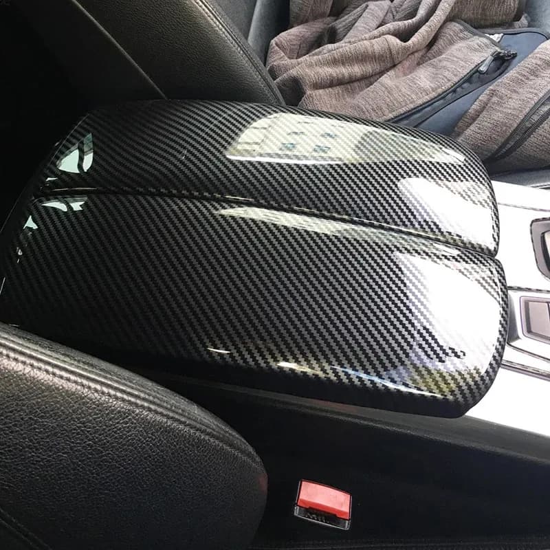 For BMW X5 X6 X7 E70 E71 F15 F16 G05 G06 G07 2002-2022 ABS Carbon Fiber Car Stowing Tidying Armrest Box Sticker Cover