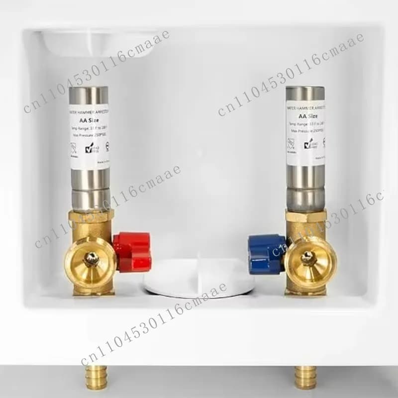 Green Rain Valves 1/2" PEX F1807 Crimp X 3/4" MHT Connect Washing Machine Outlet Box with Stainless Steel Water Hammer Arrester