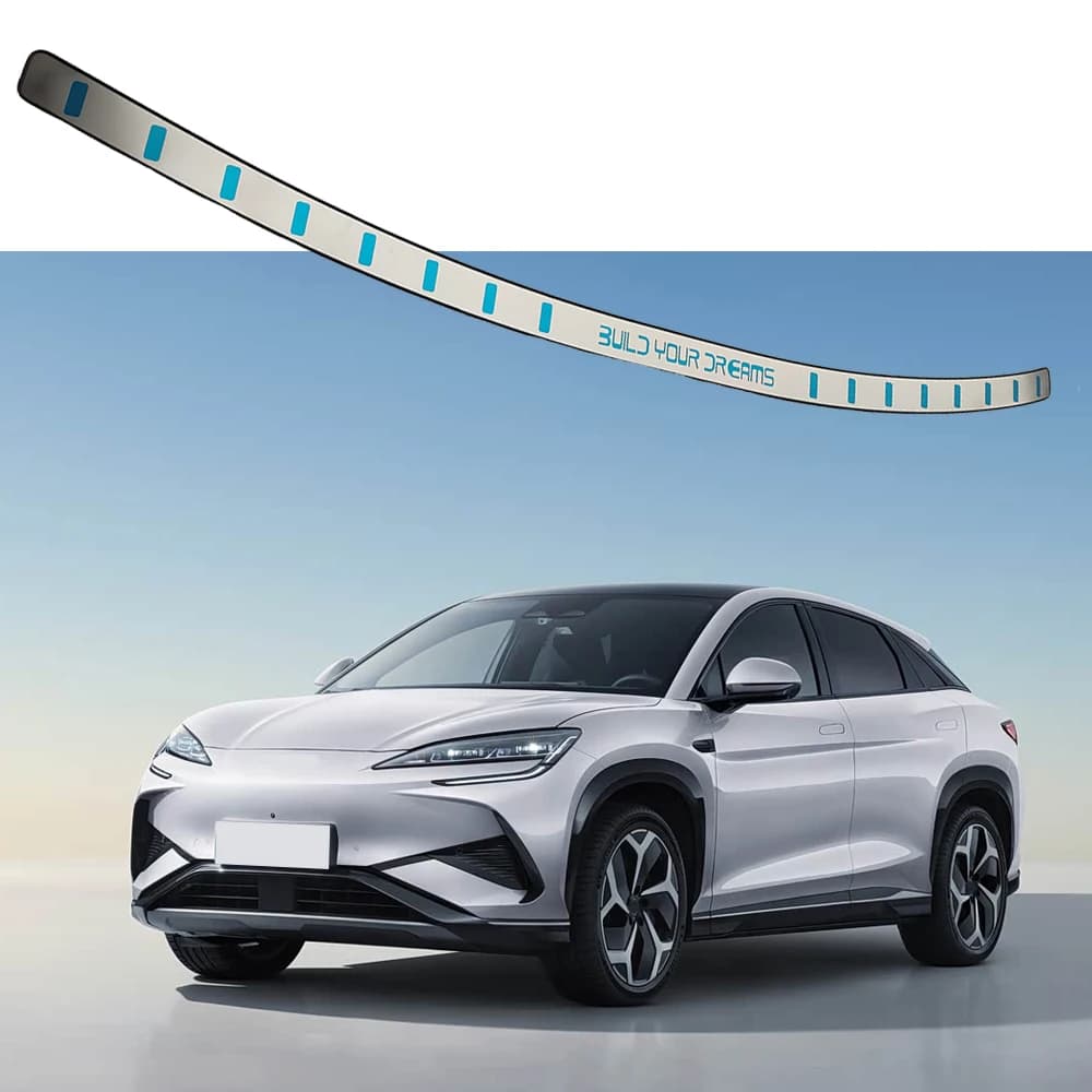 For BYD Sealion 7 DMI 2025 2026 Trunk Threshold Pedal Trim Car Rear Bumper Plate Guard Protection Auto Stickers Accessories