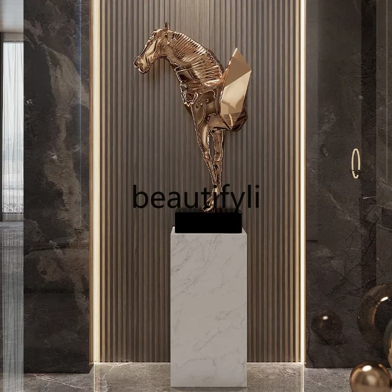 Light luxury art sculpture floor-to-ceiling large ornament living room entrance hotel lobby model room decoration