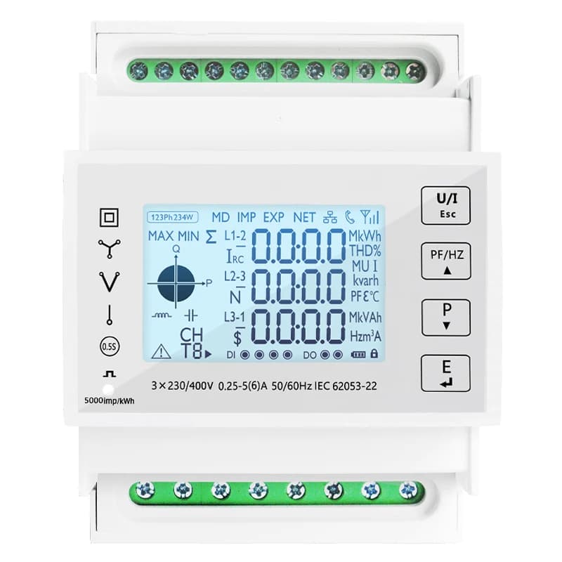 TAC4300CT PV Solar System Kwh V a Hz W Three-Phase Four-Wire Modbus/Pulse Output Port RS485 3 Phase Energy Meter