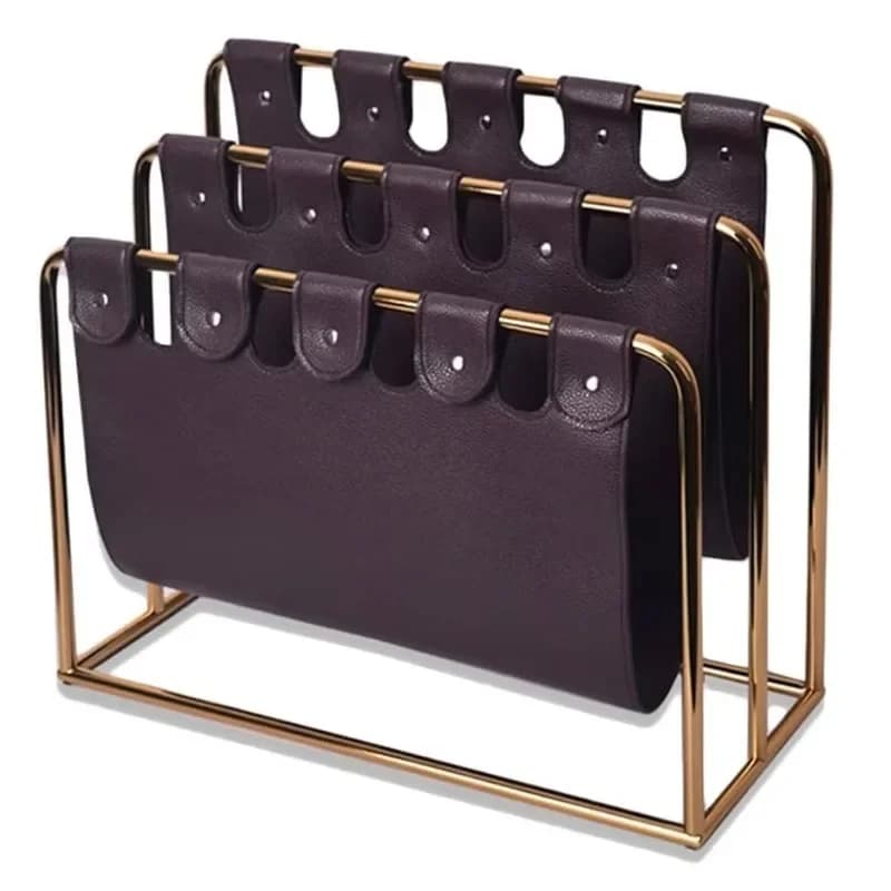Magazines, newspapers, books, metal storage racks, two-layer vertical magazine racks, convenient, practical and durable