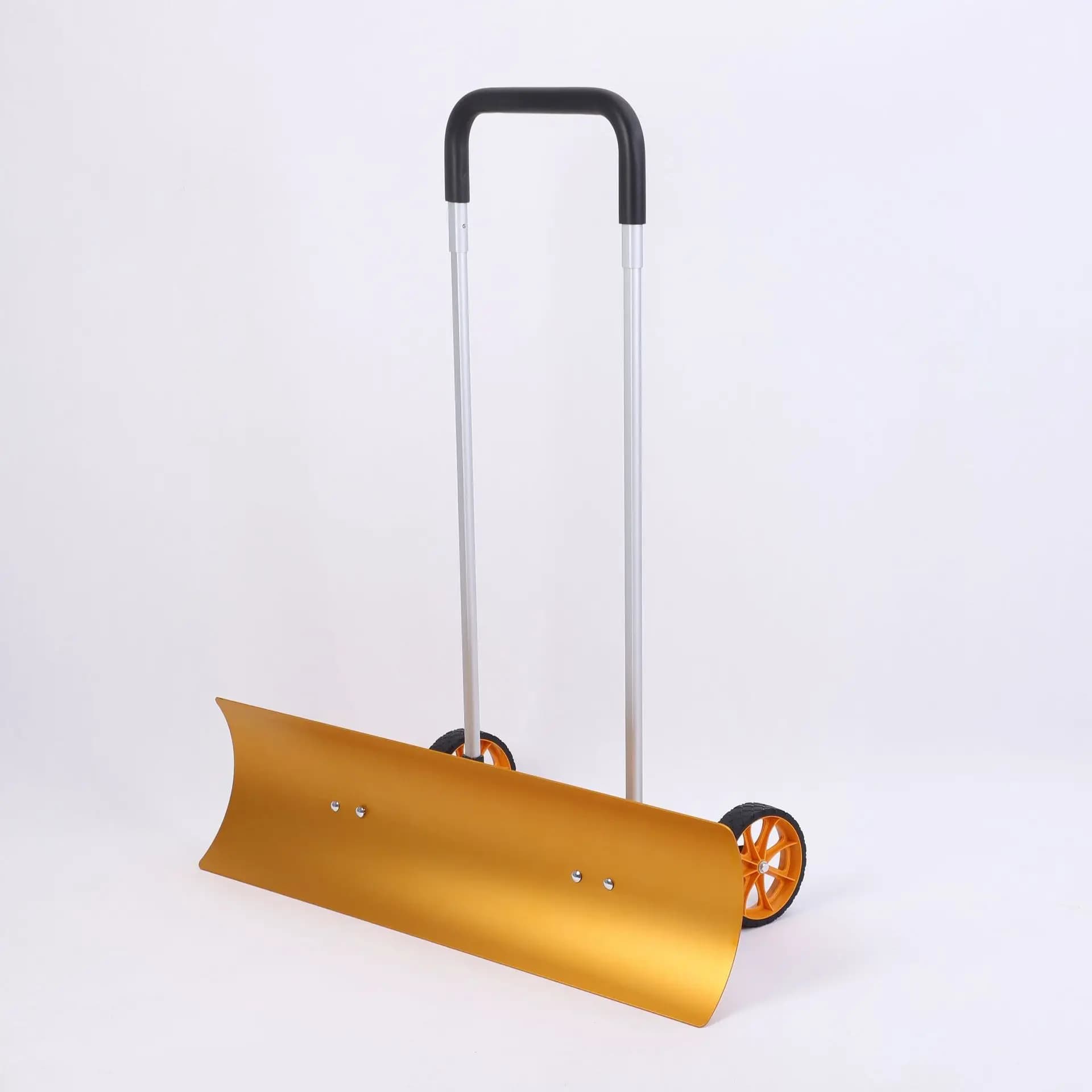 Wheeled Aluminum Snow Shovel Compact Snow Shovel for Sidewalks, Driveways, and Decks