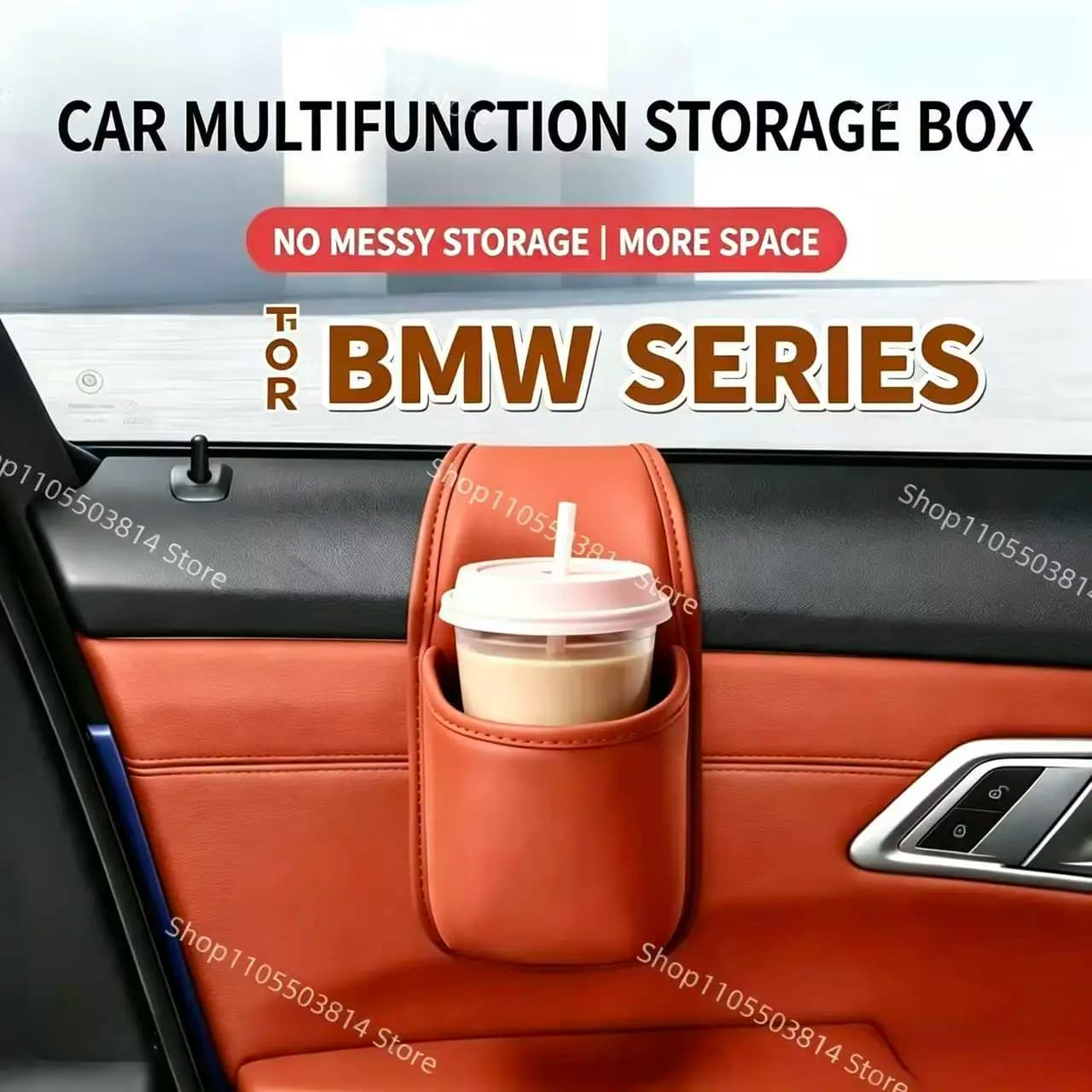For BMW Car Door Storage Box, Hanging Car Organizer Bag Cup Holder, Auto Glass Gap Hanging Storage Pouch Interior Accessories