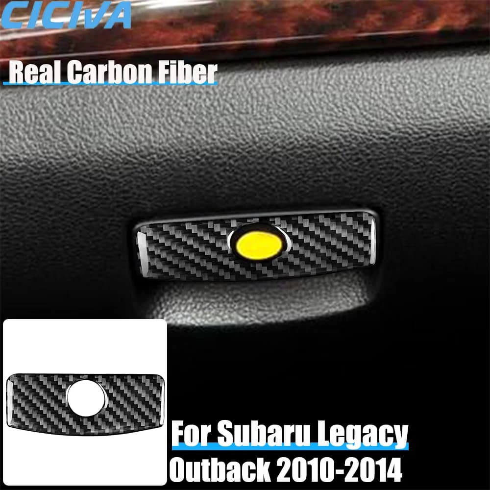 Real Carbon Fiber Car Accessories Glove Storage Handle Cover Soft Sticker For Subaru Legacy/Outback 2010 2011 2012 2013 2014