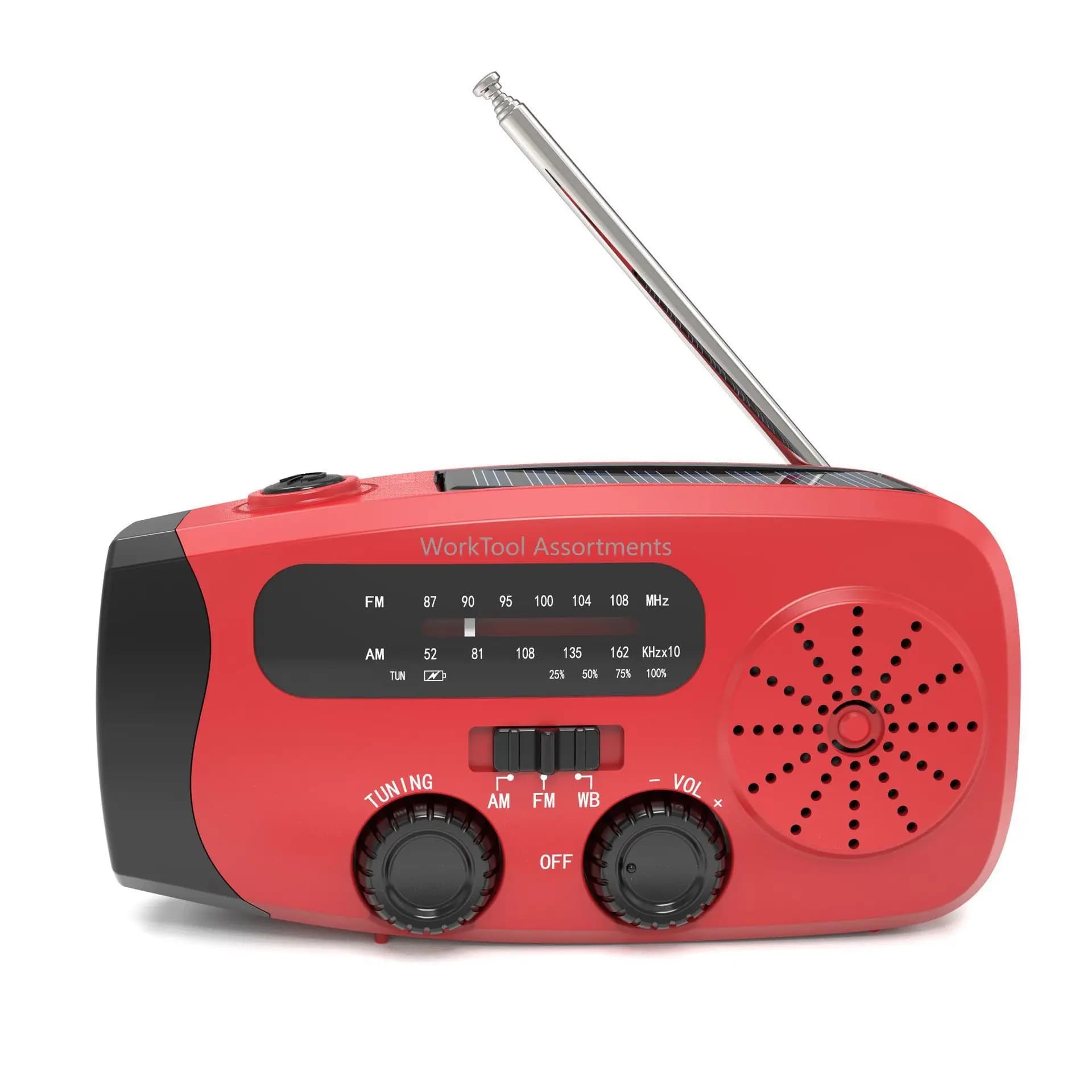 Solar emergency radio Multi-function flashlight Advanced portable outdoor hand-cranked power generation radio