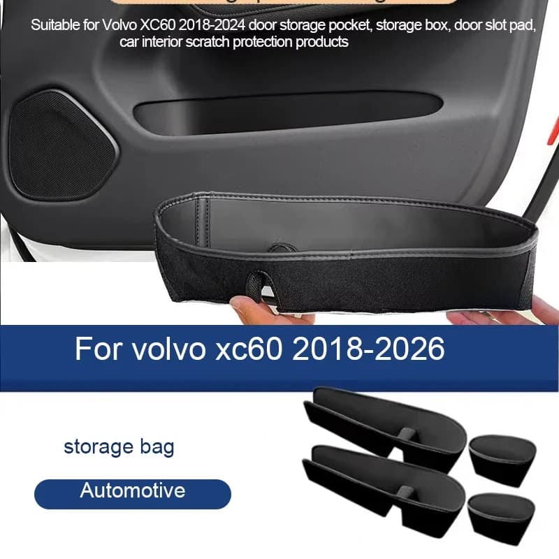 For Volvo XC60 2018-2026 Door Storage Pocket Door Slot Pad Bin Bag Interior Accessories Auto Supplies For Volvo XC60 2018-2026