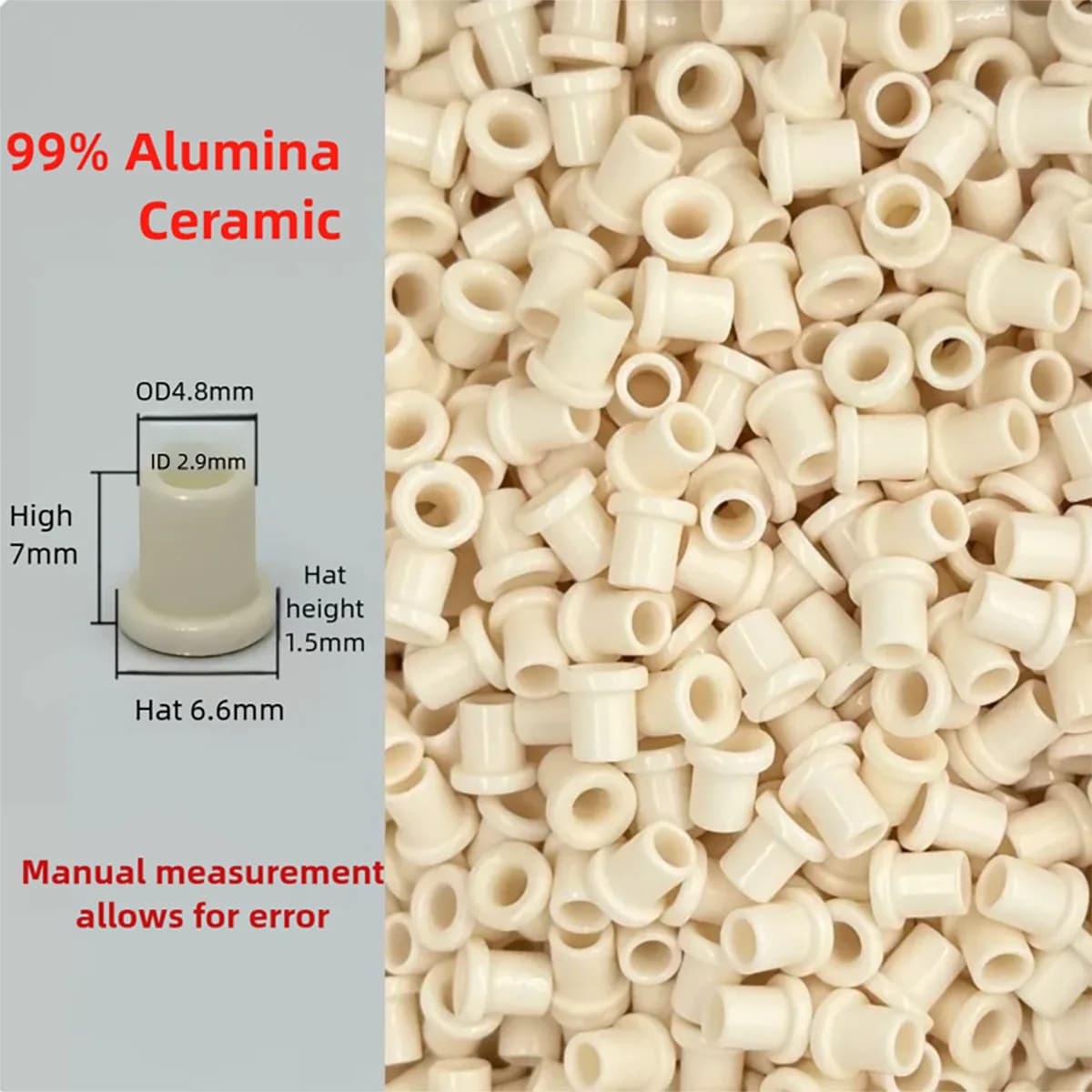 95/99 Textile Machine Ceramic Eyelets Alumina Ceramic Thread Guides Wear-Resistant Yarn Guides for Spinning & Weaving Equipment