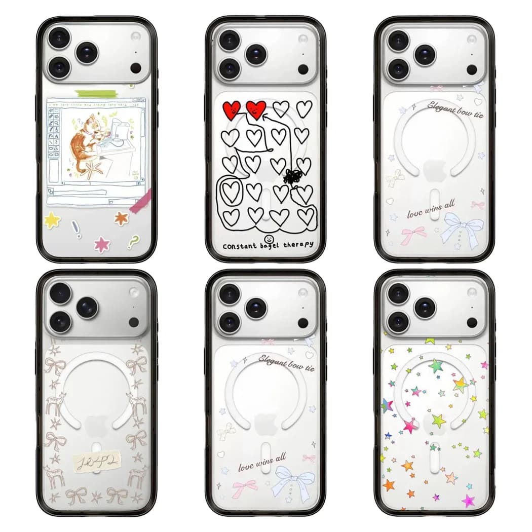 Graffiti Cat Star New Type Acrylic Black Border Phone Cover for IPhone 13 14 15 16 17 Pro Max Case for IPhone 17 Air