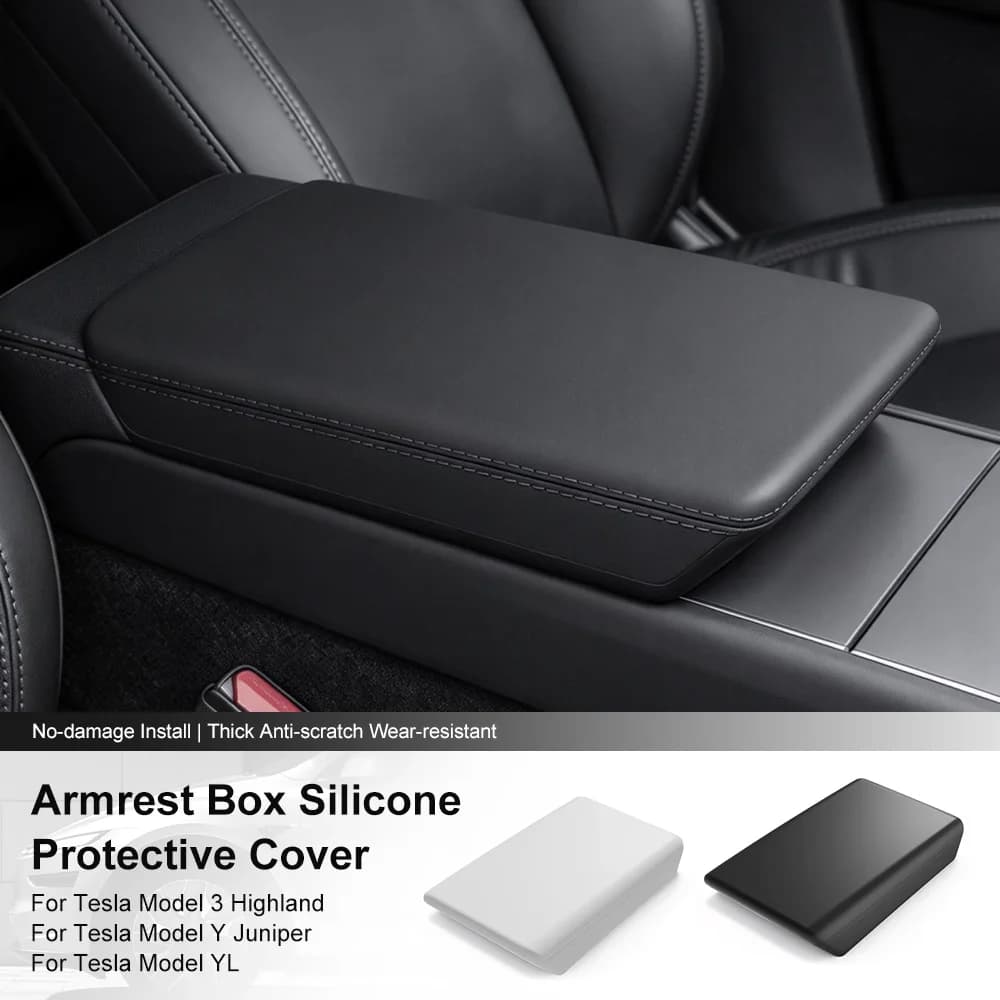 Car Center Console Arm Rest Lid Soft Silicone for Tesla Model 3 Highland Y Juniper YL Central Armrest Box Pad Cover Accessories